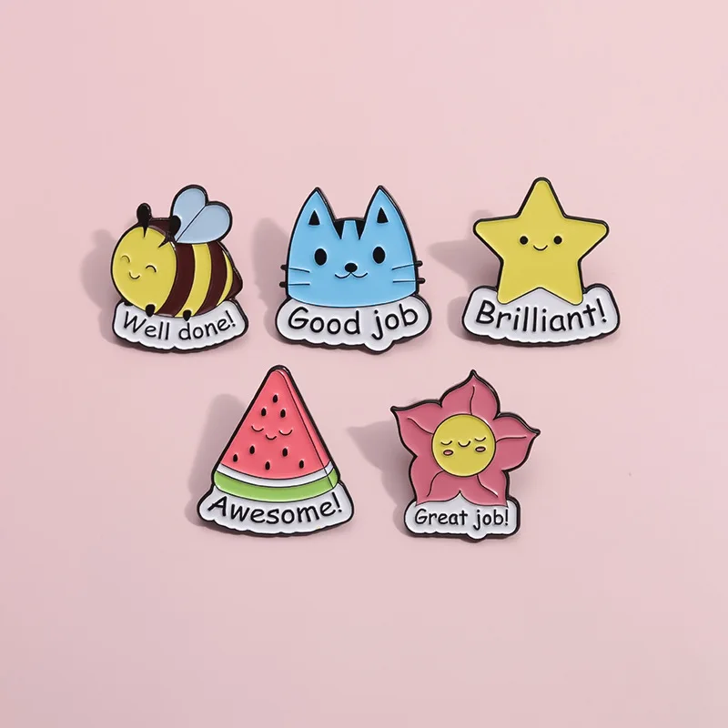 Pin Club | Roztomilé mačacie brošes karikatúry hviezda Cat Honey Watermelon Metal Badge Clothing Doplnky všestranné šperky darček
